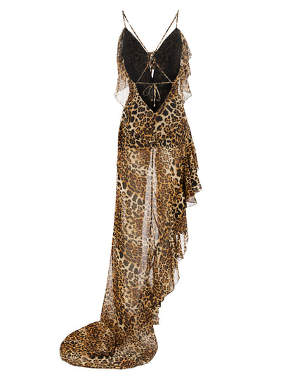 LEOPARD CHIFFON GOWN