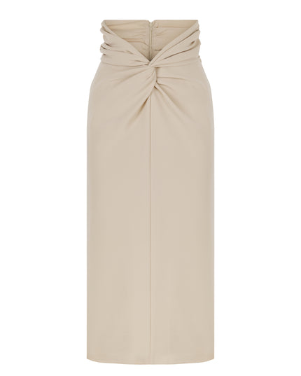 Front knot midi skirt.
