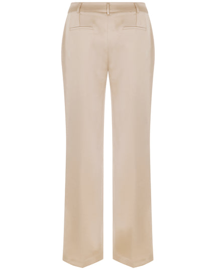 Low rise satin pants.