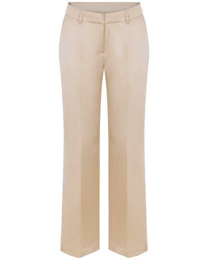 Low rise satin pants.