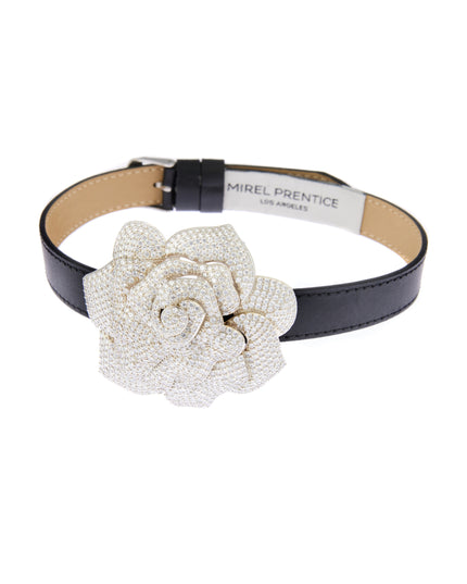 Rhinestone flower choker and bracelet.