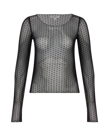 Sheer polka dot long sleeve top.