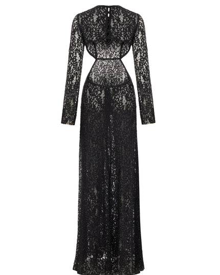 RHINESTONE EMBELLISHED LACE GOWN