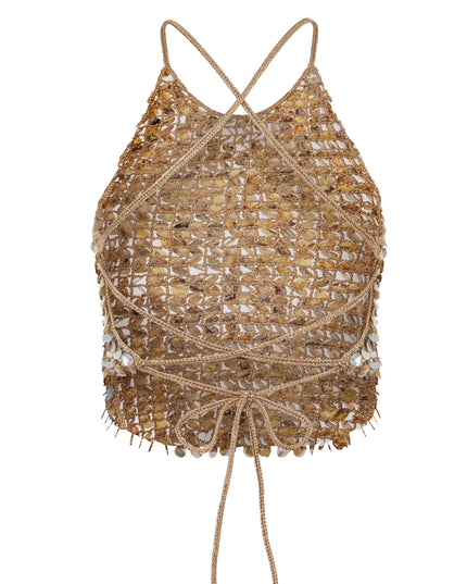 HAND-CROCHET MOTHER OF PEARL TOP