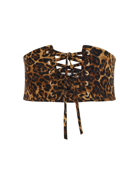 JACQUARD LEOPARD PRINT CORSET BELT