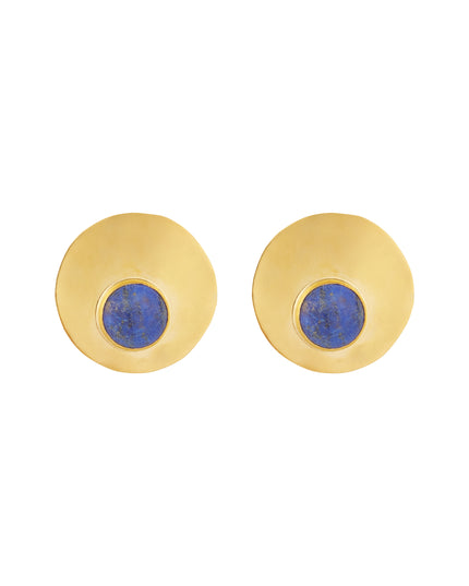 LAPIS STONE CHUNKY CIRCLE EARRINGS