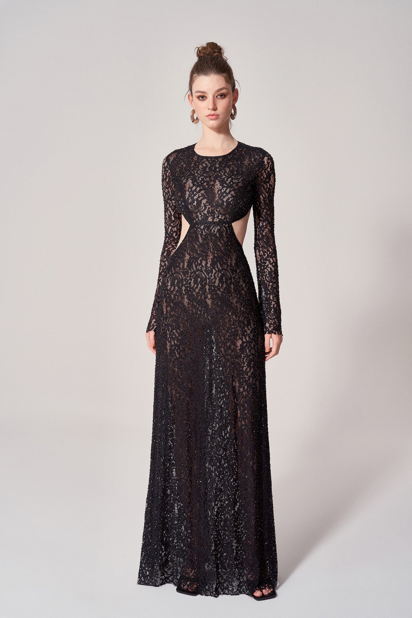 RHINESTONE EMBELLISHED LACE GOWN Mirel Prentice RHINESTONE EMBELLISHED LACE GOWN Mirel Prentice