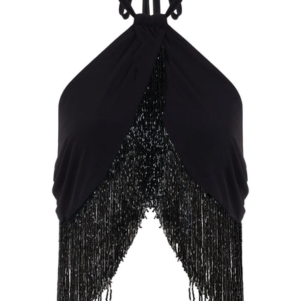 Glass bead tassel top.