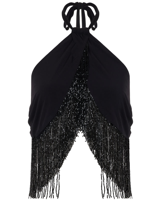 Glass bead tassel top.