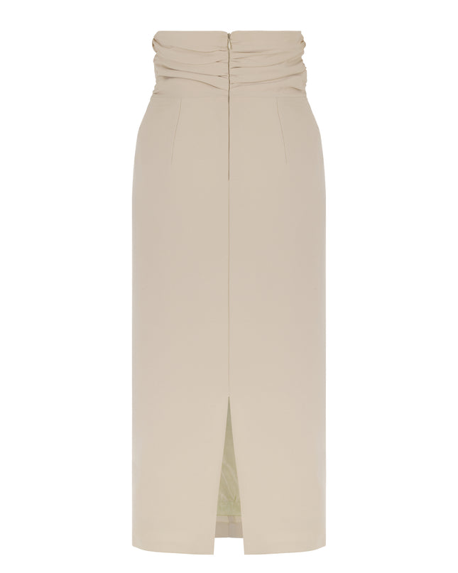 Front knot midi skirt.