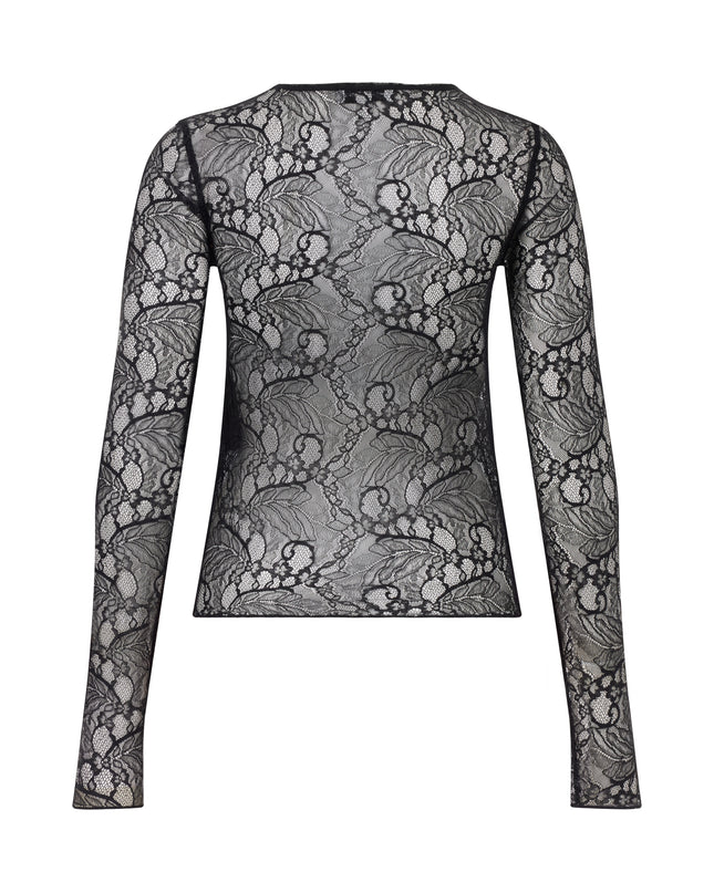 Sheer lace long sleeve top.