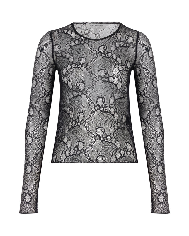 Sheer lace long sleeve top.