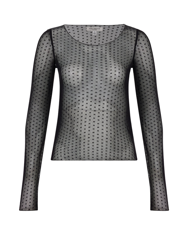 Sheer polka dot long sleeve top.